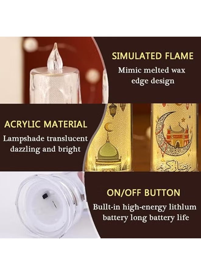 3 Pcs Eid Mubarak Flameless Candles for Ramadan & Eid - Image 3